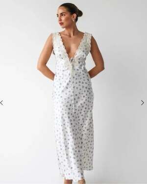 RUMOURS Venice Size S Blue Floral Maxi Dress Cottagecore Eurosummer Coquette